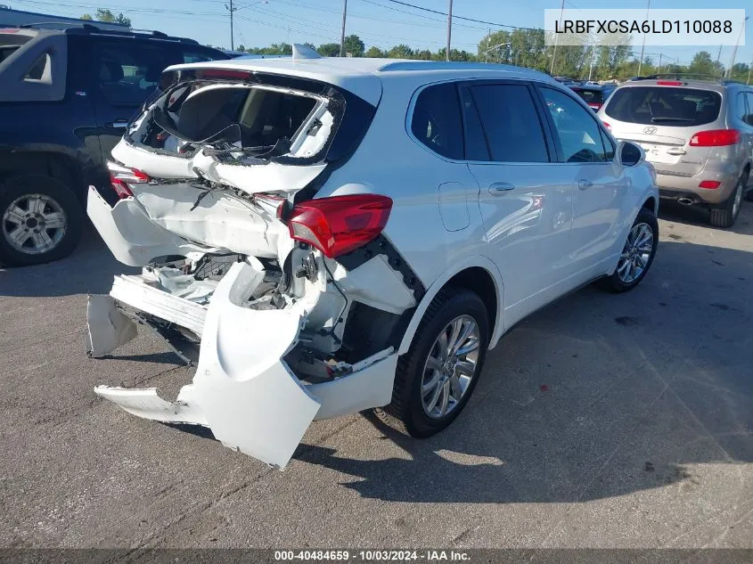 2020 Buick Envision Fwd Essence VIN: LRBFXCSA6LD110088 Lot: 40484659