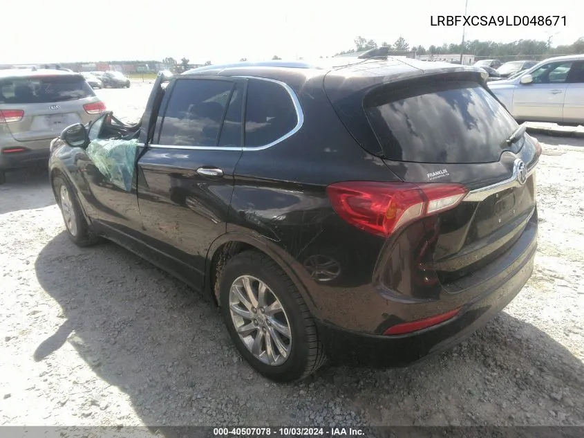 2020 Buick Envision Fwd Essence VIN: LRBFXCSA9LD048671 Lot: 40507078