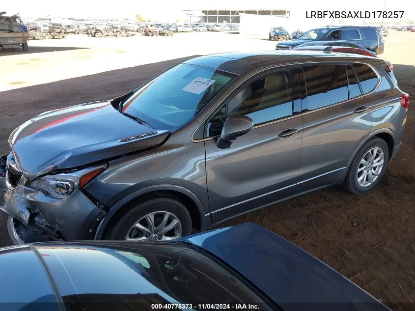 2020 Buick Envision Fwd Preferred VIN: LRBFXBSAXLD178257 Lot: 40775373