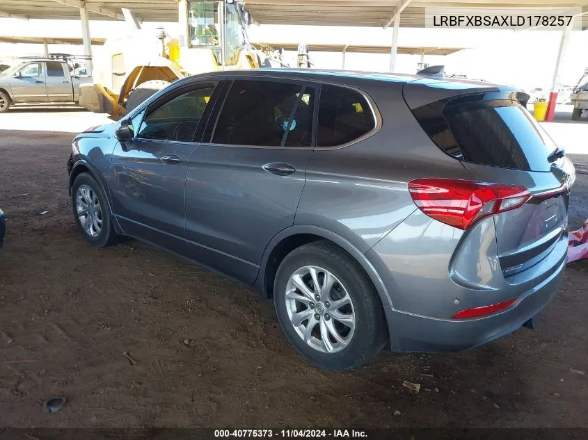 2020 Buick Envision Fwd Preferred VIN: LRBFXBSAXLD178257 Lot: 40775373