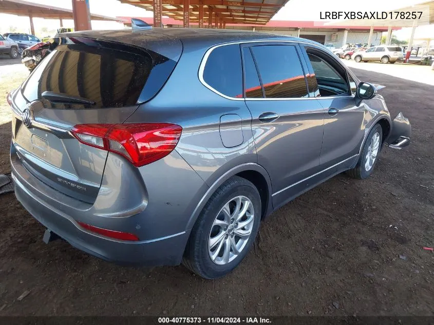 2020 Buick Envision Fwd Preferred VIN: LRBFXBSAXLD178257 Lot: 40775373