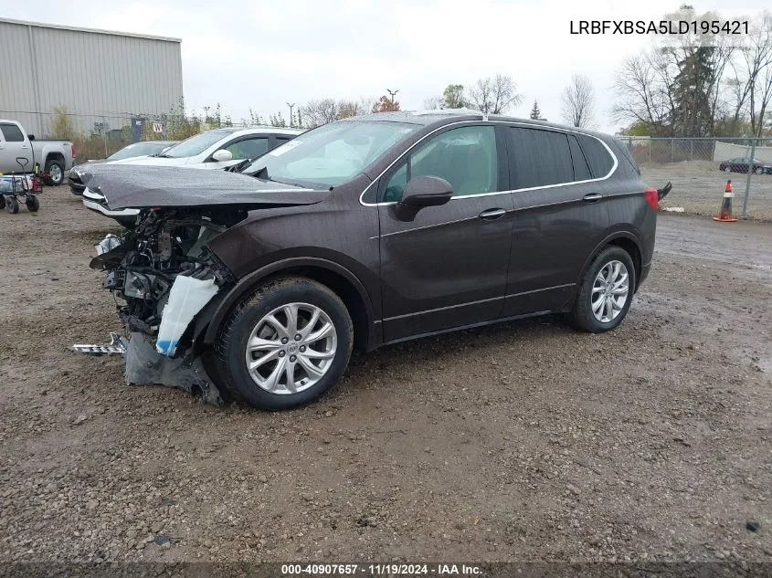 2020 Buick Envision Fwd Preferred VIN: LRBFXBSA5LD195421 Lot: 40907657