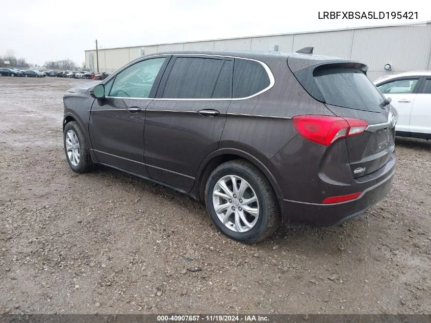 2020 Buick Envision Fwd Preferred VIN: LRBFXBSA5LD195421 Lot: 40907657