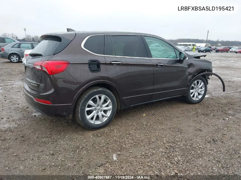 2020 Buick Envision Fwd Preferred VIN: LRBFXBSA5LD195421 Lot: 40907657