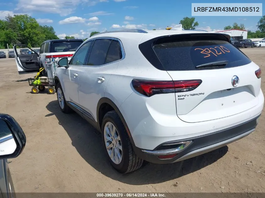 2021 Buick Envision Awd Preferred VIN: LRBFZMR43MD108512 Lot: 39639270