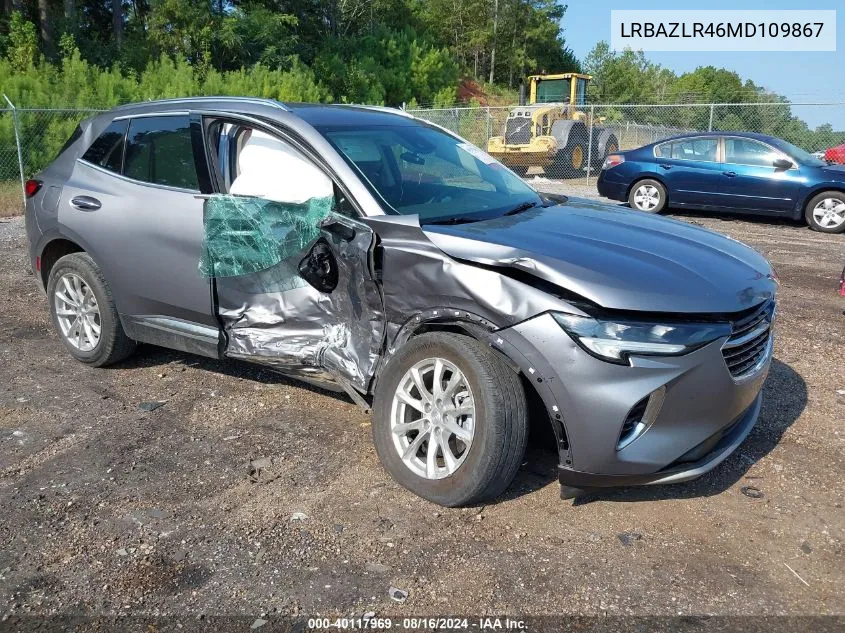 2021 Buick Envision Fwd Preferred VIN: LRBAZLR46MD109867 Lot: 40117969