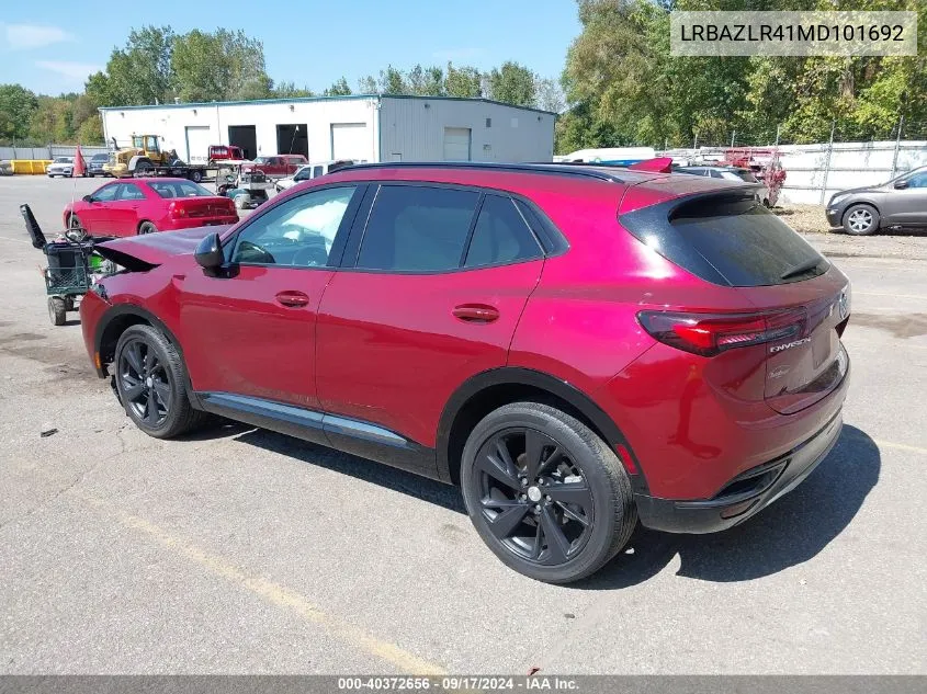 2021 Buick Envision Fwd Preferred VIN: LRBAZLR41MD101692 Lot: 40372656