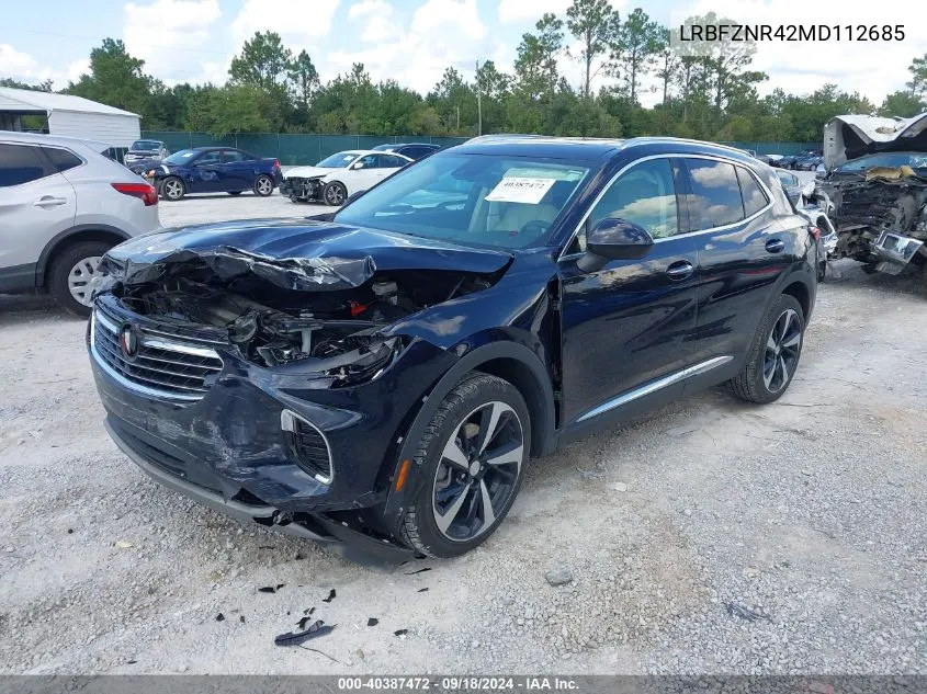 2021 Buick Envision Fwd Essence VIN: LRBFZNR42MD112685 Lot: 40387472