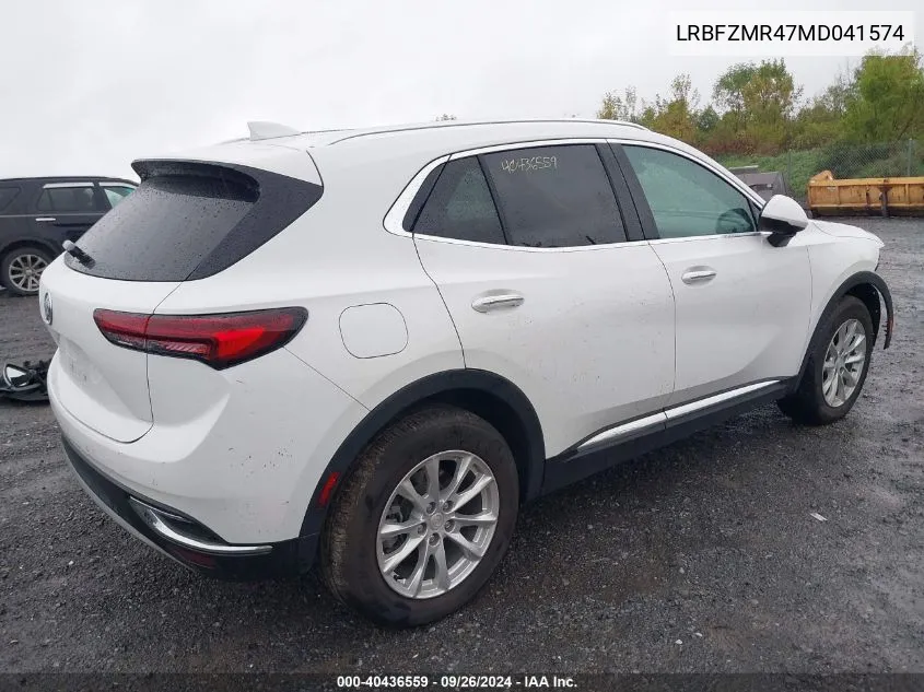 2021 Buick Envision Preferred VIN: LRBFZMR47MD041574 Lot: 40436559