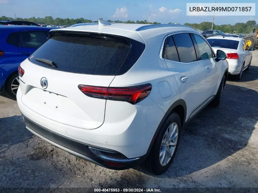 2021 Buick Envision Preferred VIN: LRBAZLR49MD071857 Lot: 40475953