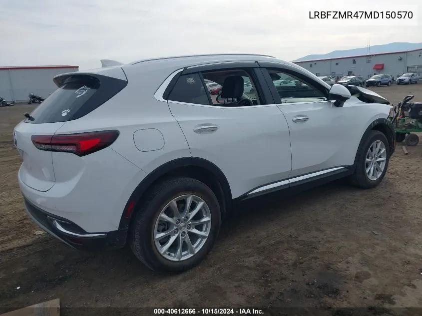 2021 Buick Envision Awd Preferred VIN: LRBFZMR47MD150570 Lot: 40612666