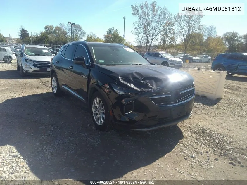 2021 Buick Envision Fwd Preferred VIN: LRBAZLR46MD081312 Lot: 40628524