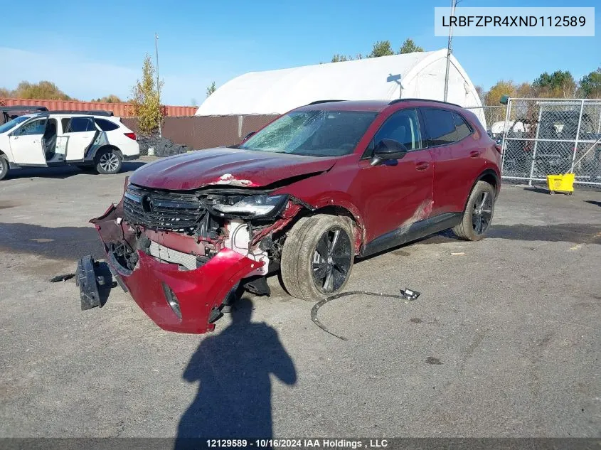 2022 Buick Envision VIN: LRBFZPR4XND112589 Lot: 12129589