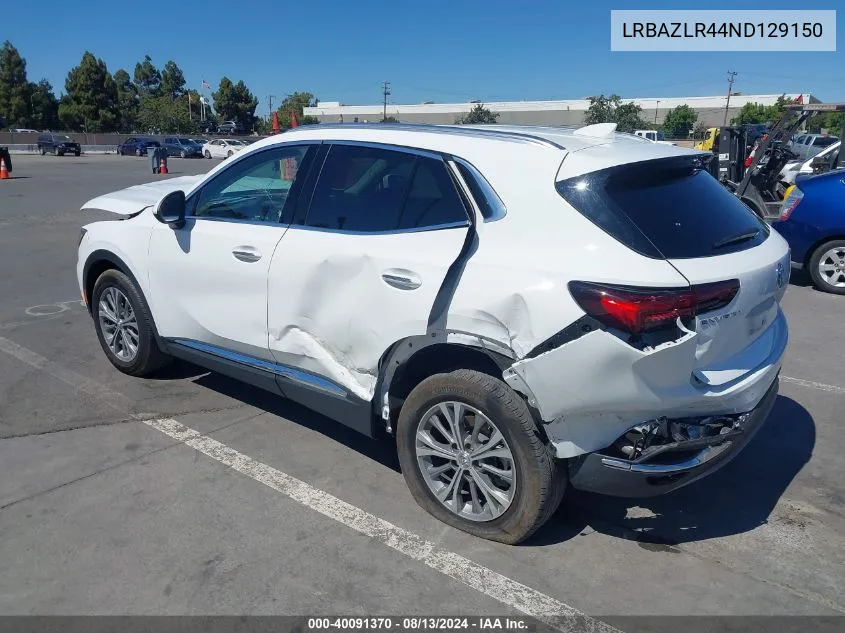 2022 Buick Envision Fwd Preferred VIN: LRBAZLR44ND129150 Lot: 40091370