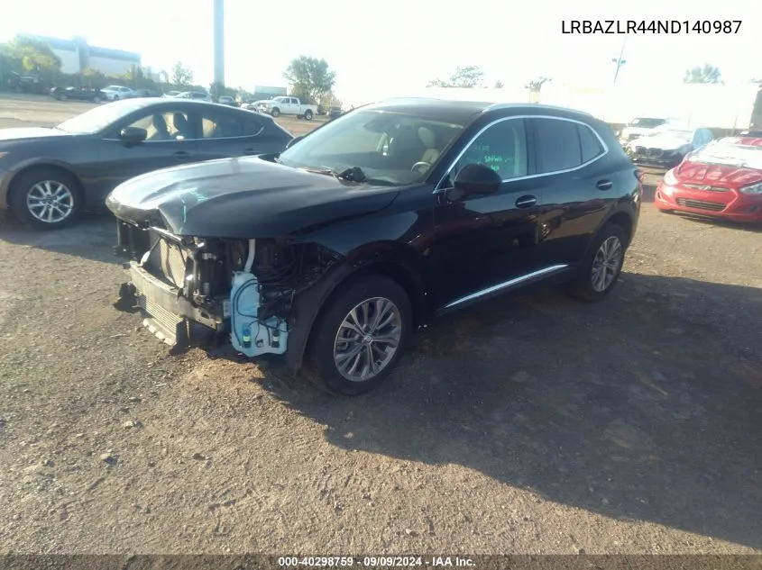 2022 Buick Envision Fwd Preferred VIN: LRBAZLR44ND140987 Lot: 40298759