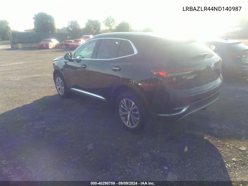 2022 Buick Envision Fwd Preferred VIN: LRBAZLR44ND140987 Lot: 40298759