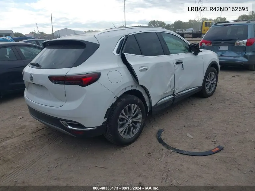 2022 Buick Envision Fwd Preferred VIN: LRBAZLR42ND162695 Lot: 40333173