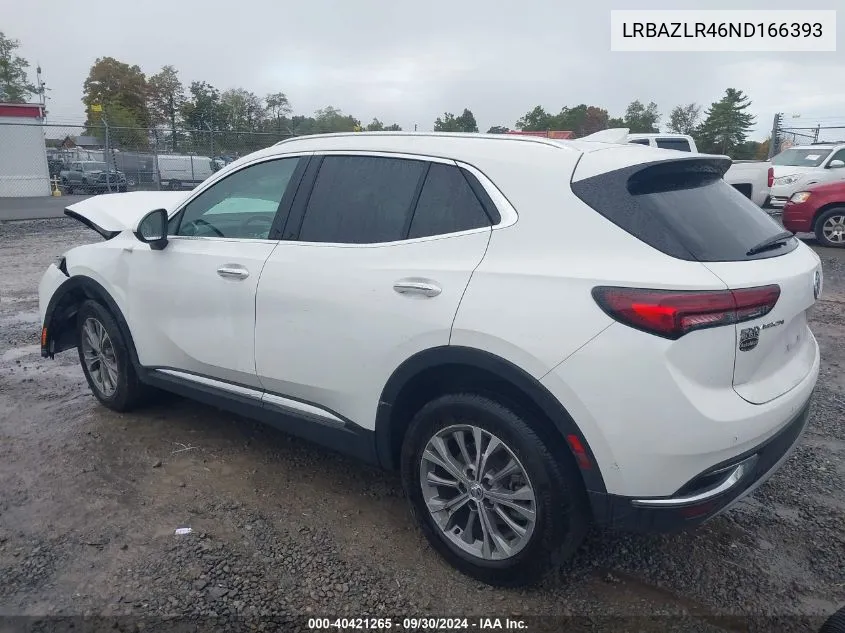 2022 Buick Envision Preferred VIN: LRBAZLR46ND166393 Lot: 40421265