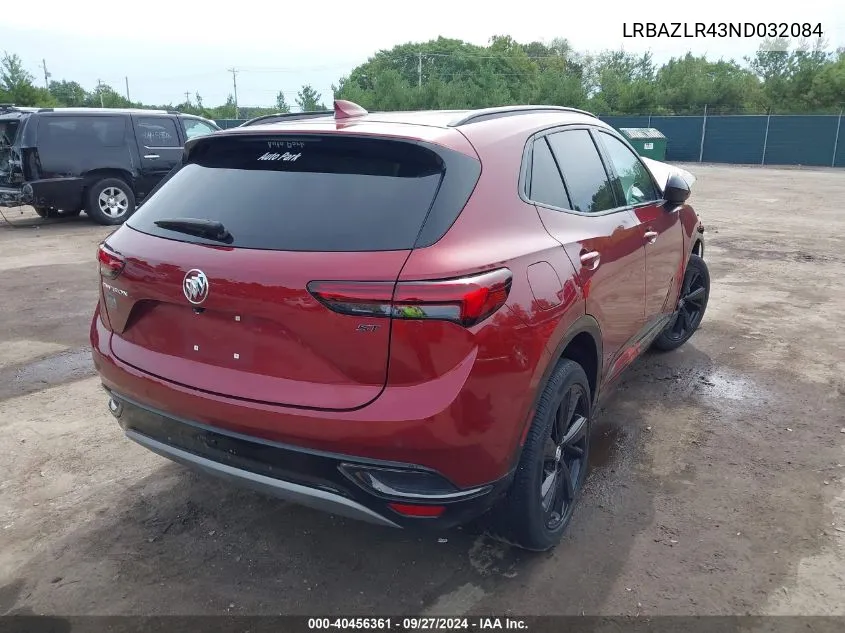 LRBAZLR43ND032084 2022 Buick Envision Fwd Preferred