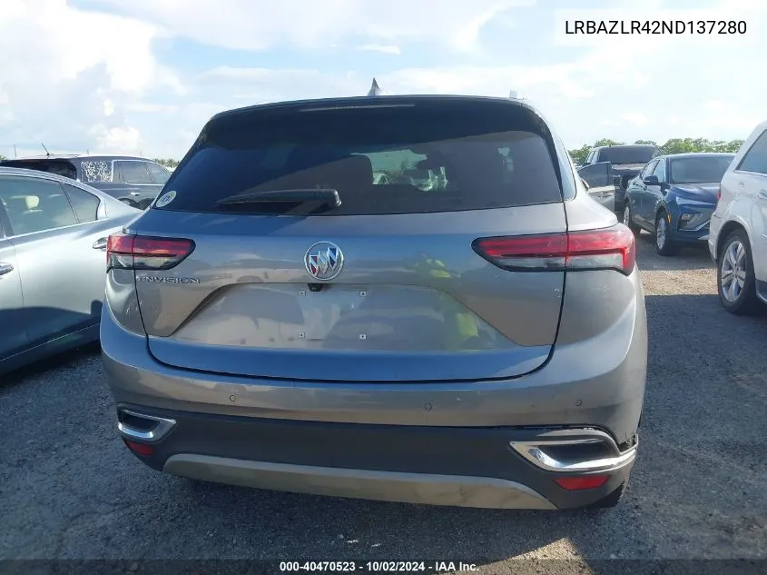 2022 Buick Envision Fwd Preferred VIN: LRBAZLR42ND137280 Lot: 40470523