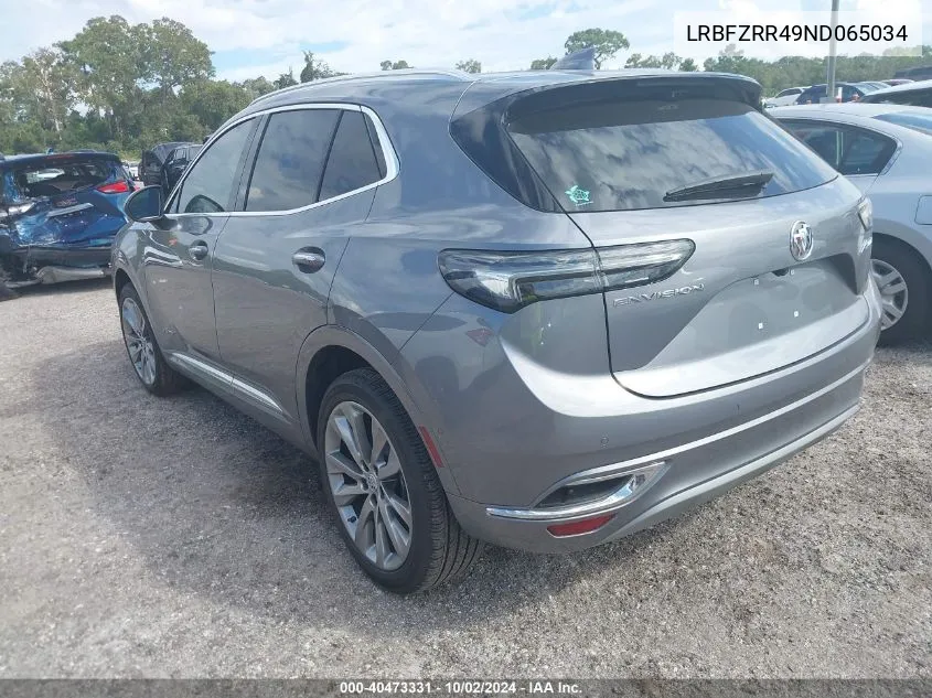 2022 Buick Envision Fwd Avenir VIN: LRBFZRR49ND065034 Lot: 40473331