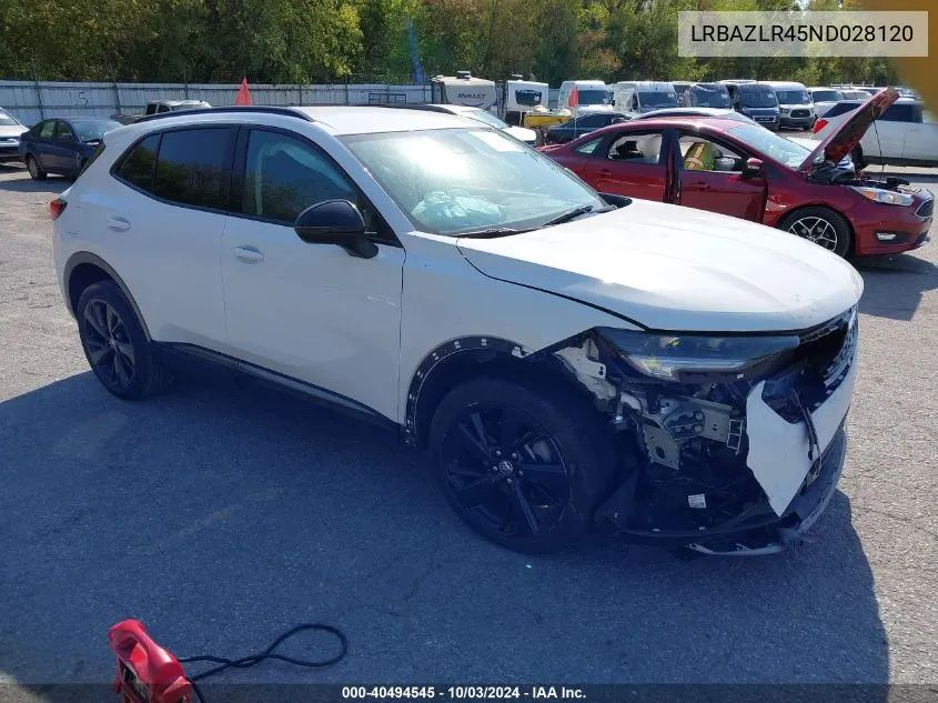 2022 Buick Envision Fwd Preferred VIN: LRBAZLR45ND028120 Lot: 40494545