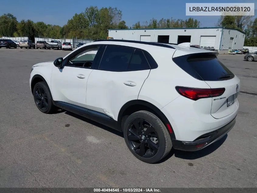 2022 Buick Envision Fwd Preferred VIN: LRBAZLR45ND028120 Lot: 40494545