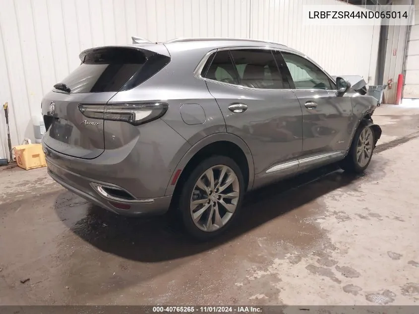 2022 Buick Envision Awd Avenir VIN: LRBFZSR44ND065014 Lot: 40765265