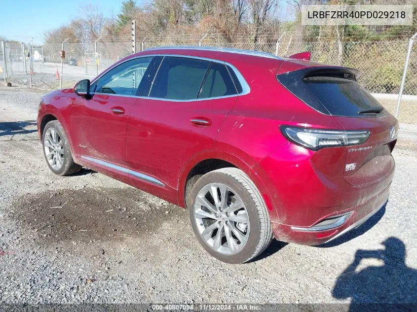 2023 Buick Envision Avenir Fwd VIN: LRBFZRR40PD029218 Lot: 40807094