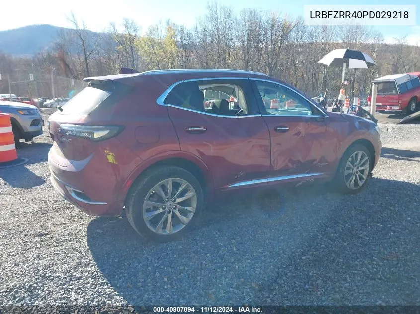 2023 Buick Envision Avenir Fwd VIN: LRBFZRR40PD029218 Lot: 40807094