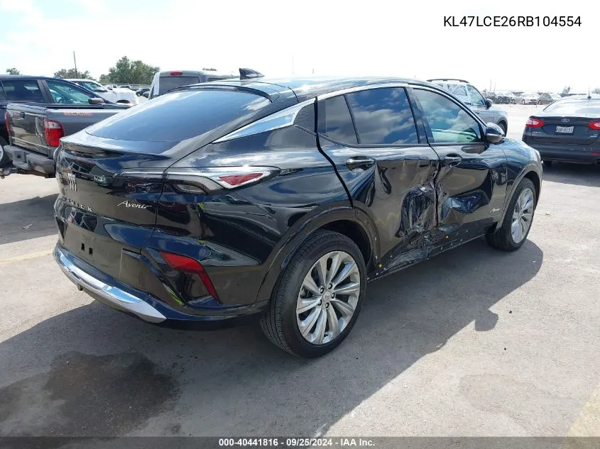 2024 Buick Envista Avenir Fwd VIN: KL47LCE26RB104554 Lot: 40441816