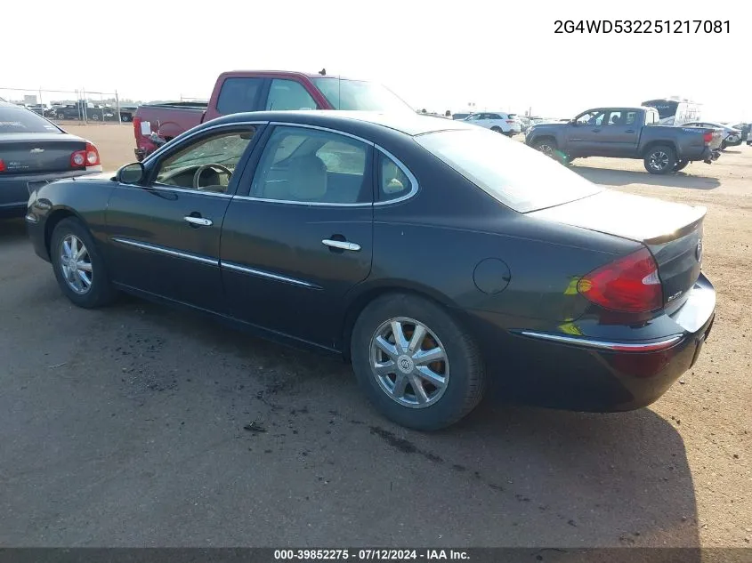 2005 Buick Lacrosse Cxl VIN: 2G4WD532251217081 Lot: 39852275