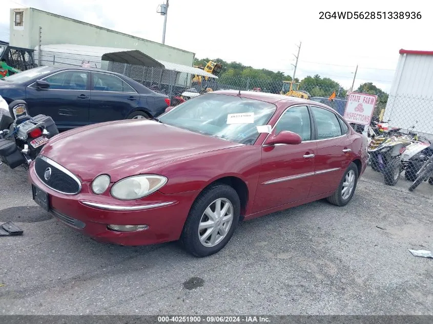 2005 Buick Lacrosse Cxl VIN: 2G4WD562851338936 Lot: 40251900