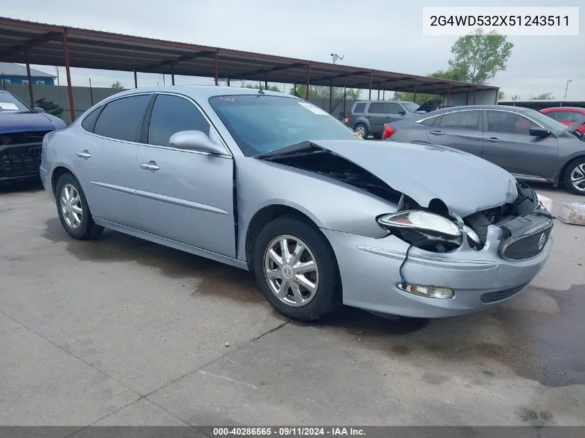 2005 Buick Lacrosse Cxl VIN: 2G4WD532X51243511 Lot: 40286565