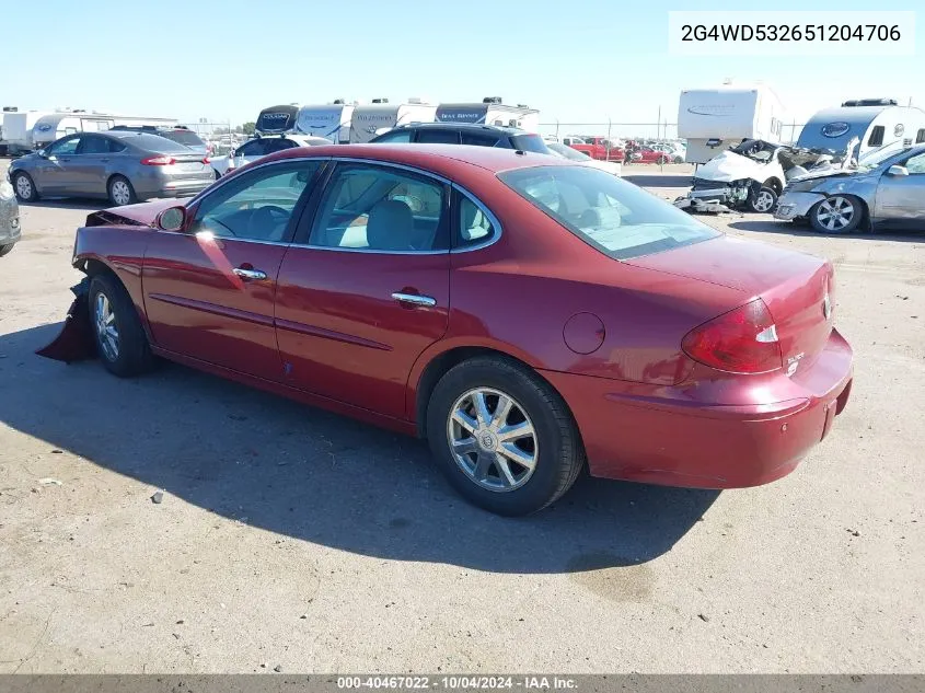 2005 Buick Lacrosse Cxl VIN: 2G4WD532651204706 Lot: 40467022