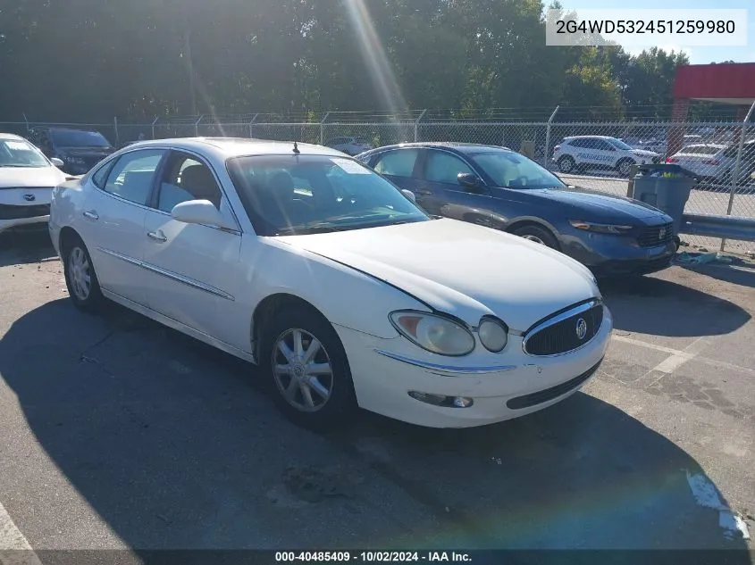 2005 Buick Lacrosse Cxl VIN: 2G4WD532451259980 Lot: 40485409