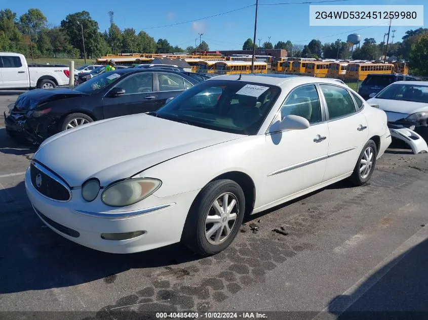 2005 Buick Lacrosse Cxl VIN: 2G4WD532451259980 Lot: 40485409