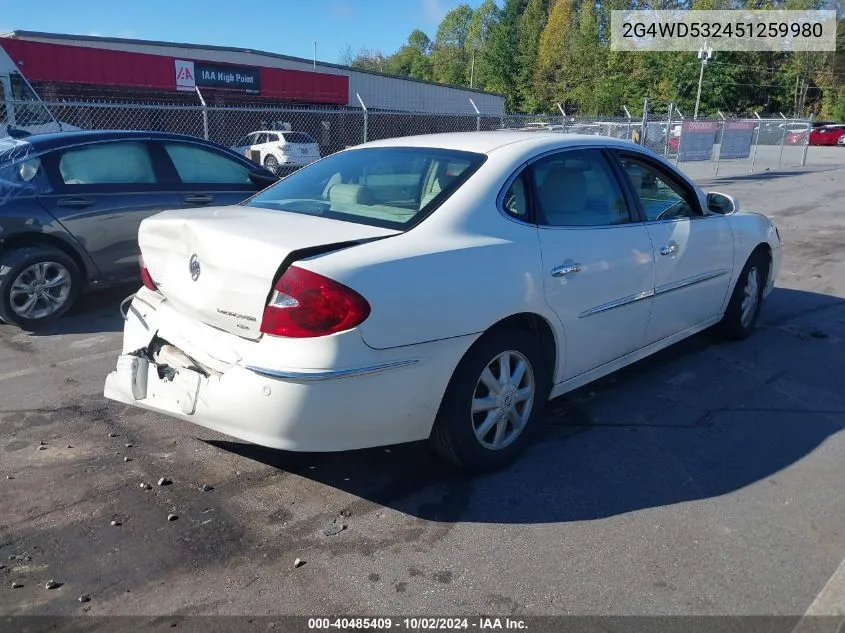 2005 Buick Lacrosse Cxl VIN: 2G4WD532451259980 Lot: 40485409