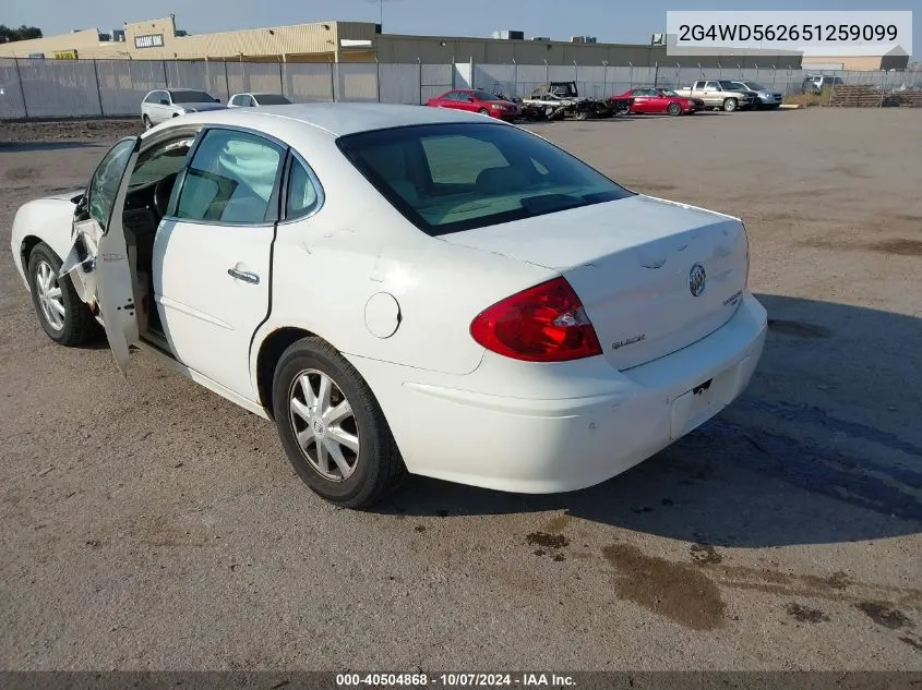 2005 Buick Lacrosse Cxl VIN: 2G4WD562651259099 Lot: 40504868