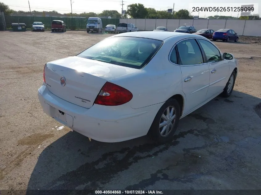 2005 Buick Lacrosse Cxl VIN: 2G4WD562651259099 Lot: 40504868