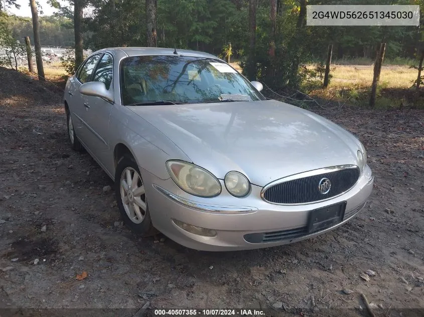 2005 Buick Lacrosse Cxl VIN: 2G4WD562651345030 Lot: 40507355