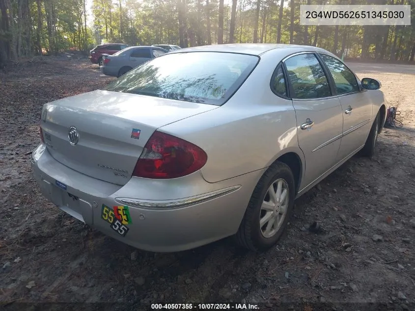 2005 Buick Lacrosse Cxl VIN: 2G4WD562651345030 Lot: 40507355