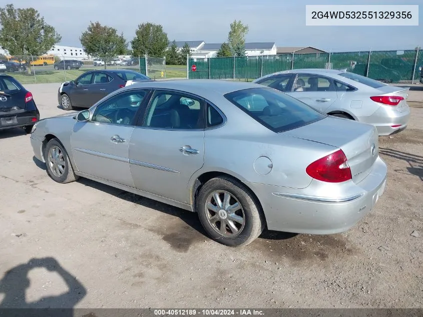 2005 Buick Lacrosse Cxl VIN: 2G4WD532551329356 Lot: 40512189