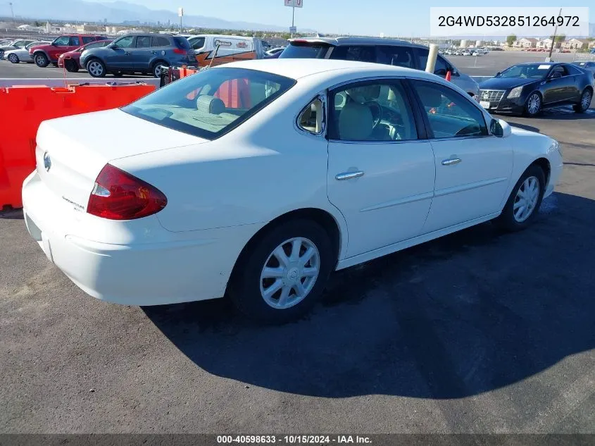 2005 Buick Lacrosse Cxl VIN: 2G4WD532851264972 Lot: 40598633