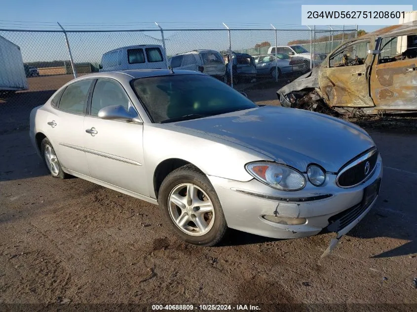 2005 Buick Lacrosse Cxl VIN: 2G4WD562751208601 Lot: 40688809