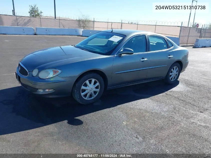 2005 Buick Lacrosse Cxl VIN: 2G4WD532151310738 Lot: 40765177