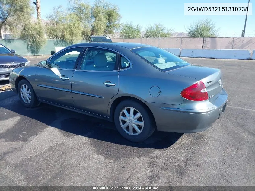 2005 Buick Lacrosse Cxl VIN: 2G4WD532151310738 Lot: 40765177