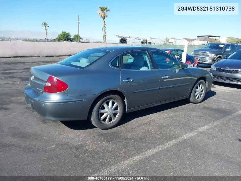 2005 Buick Lacrosse Cxl VIN: 2G4WD532151310738 Lot: 40765177