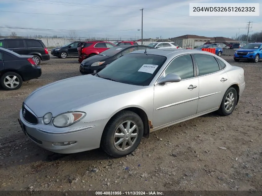 2005 Buick Lacrosse Cxl VIN: 2G4WD532651262332 Lot: 40831955