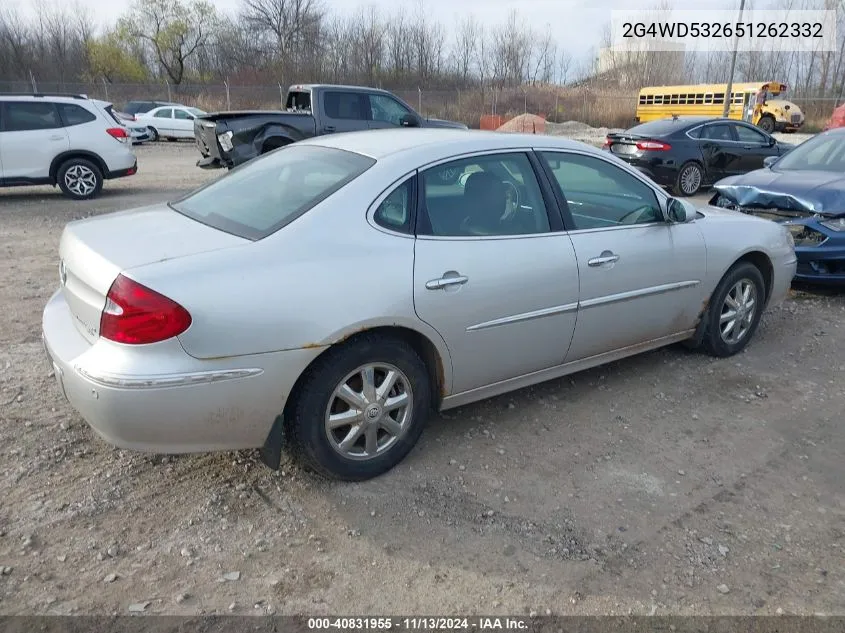 2005 Buick Lacrosse Cxl VIN: 2G4WD532651262332 Lot: 40831955